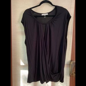 Sejour Black top that drapes - knit material